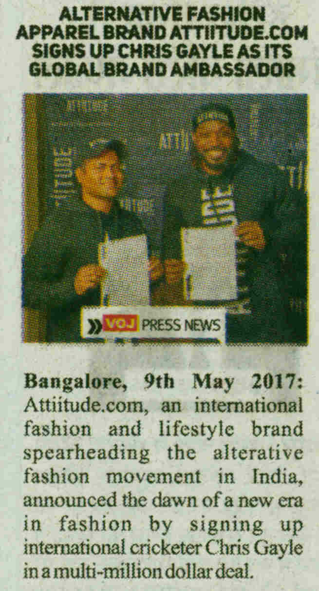 Attiitude.com signs Chris Gayle - Published by Voice of Jaipur