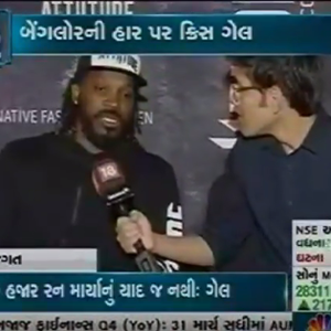 In conversation with Attiitude brand ambassador Chris Gayle is CNBC news channel.